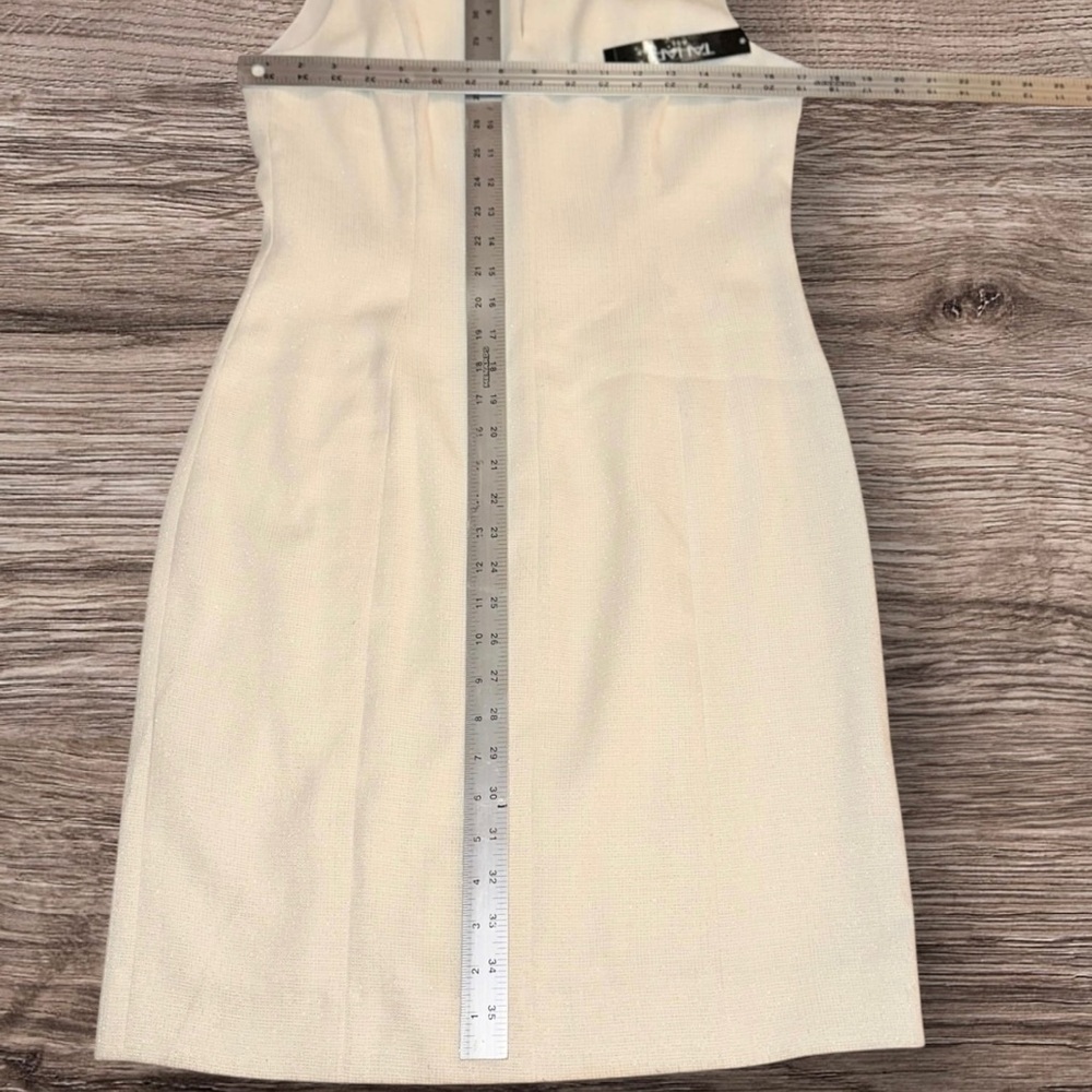 TAHARI ASL Women’s Metallic Sheath Sleeveless Ivory Dress ~ Size 6 ~ NWT - Picture 9 of 9